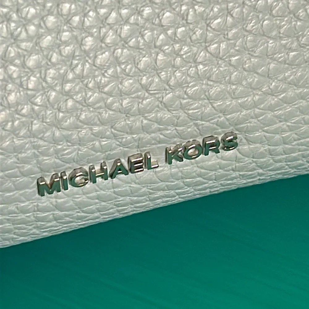 Michael Kors Large Pebbled Leather Dalia Dusty Blue Tote Shoulder Bag - Picture 3 of 13